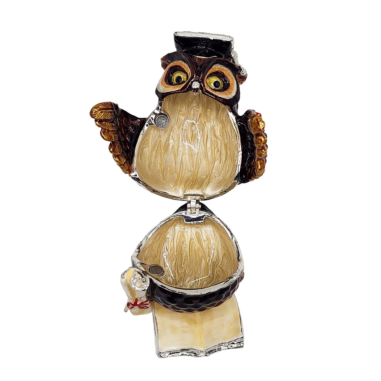 #BXT359 Owl with Graduation Hat Trinket Jewelry Box