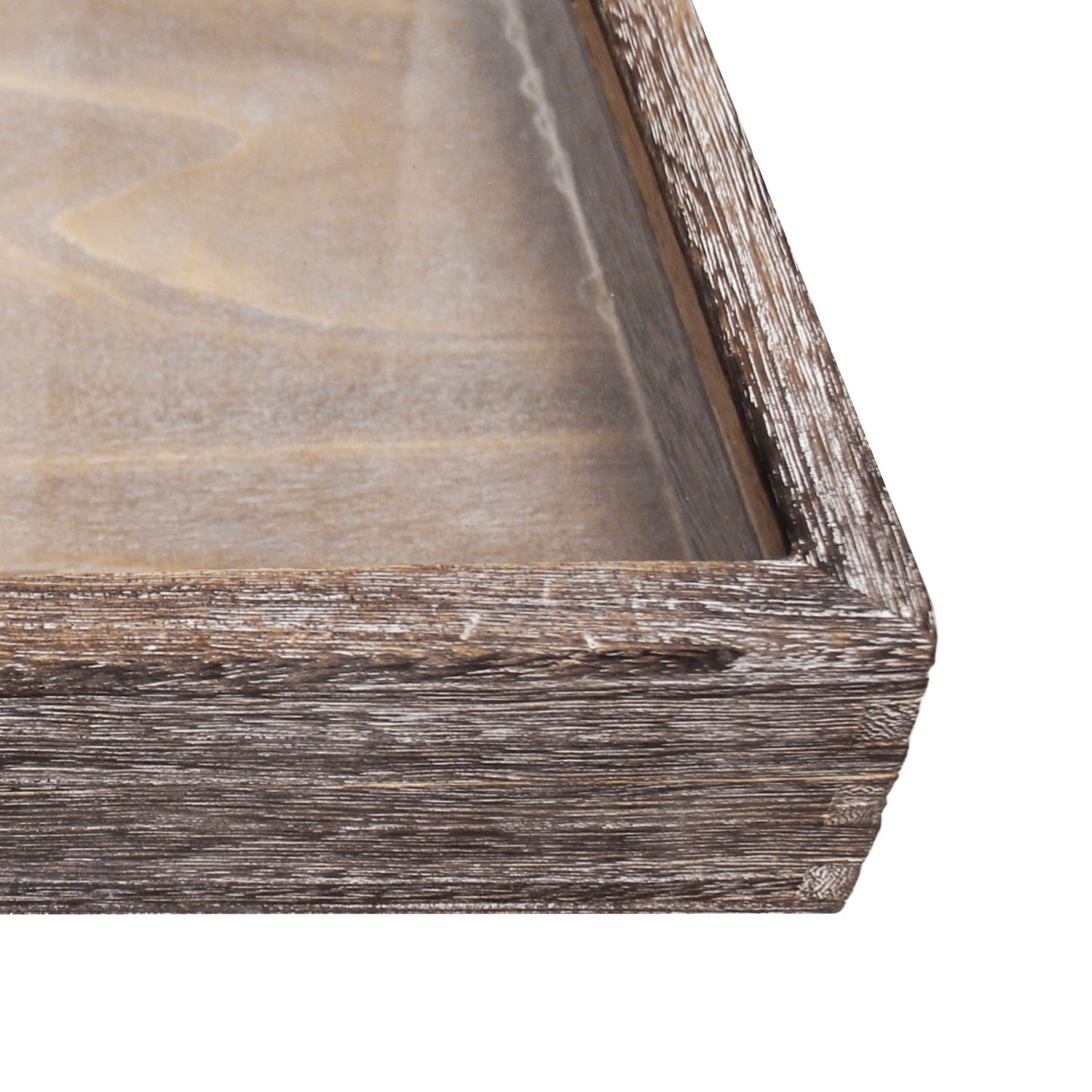 #WD832C Antique Wood Storage Case with Tempered Glass View Top