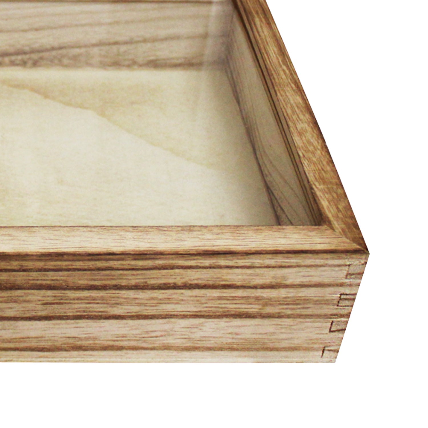 #WD832C Antique Wood Storage Case with Tempered Glass View Top
