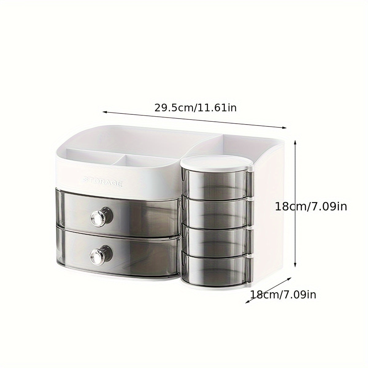 Desk Organizer Cosmetic Storage Box with Drawers - Plastic, Ideal for Lipstick and Facial Masks