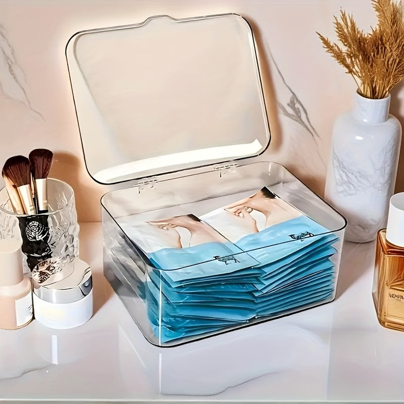 Clear Acrylic Storage Box with Flip-Top Lid - Transparent Organizer for School Supplies, Office, Crafts, Jewelry, Makeup - Lightweight & Sturdy Construction - Perfect for Home, Office, Travel - Ideal for Students, Professionals, Crafters, Cosmetic