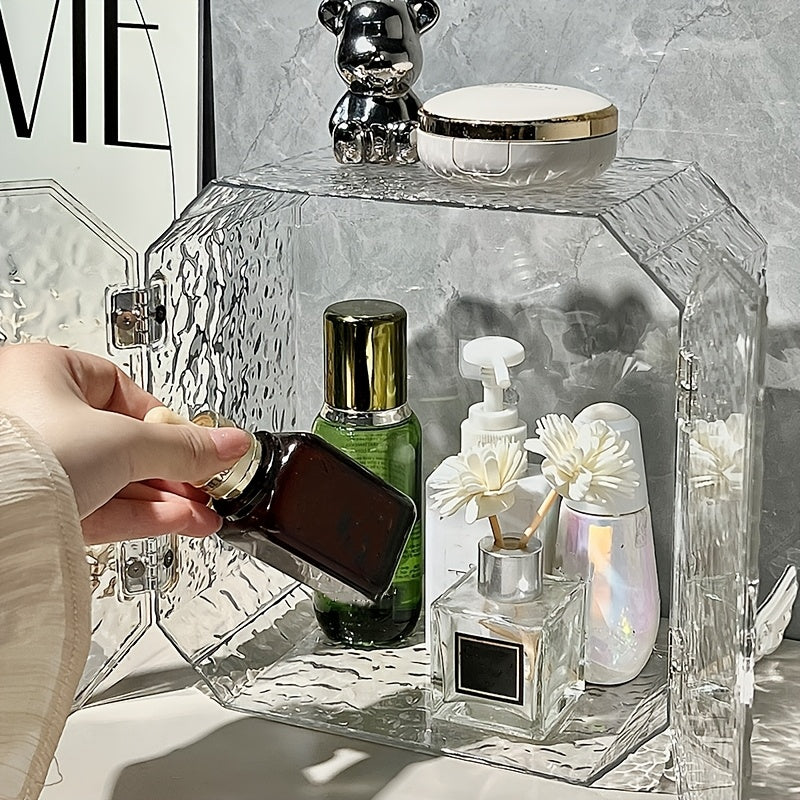 Contemporary PET Stacking Storage Box with Lid, Clear Acrylic Organizer for Hair Accessories, Jewelry, Cosmetics - Large Capacity, High-End Makeup Remover and Mask Holder, Hair Accessories Storage Organizer, Open Storage Bins for Home Organization,
