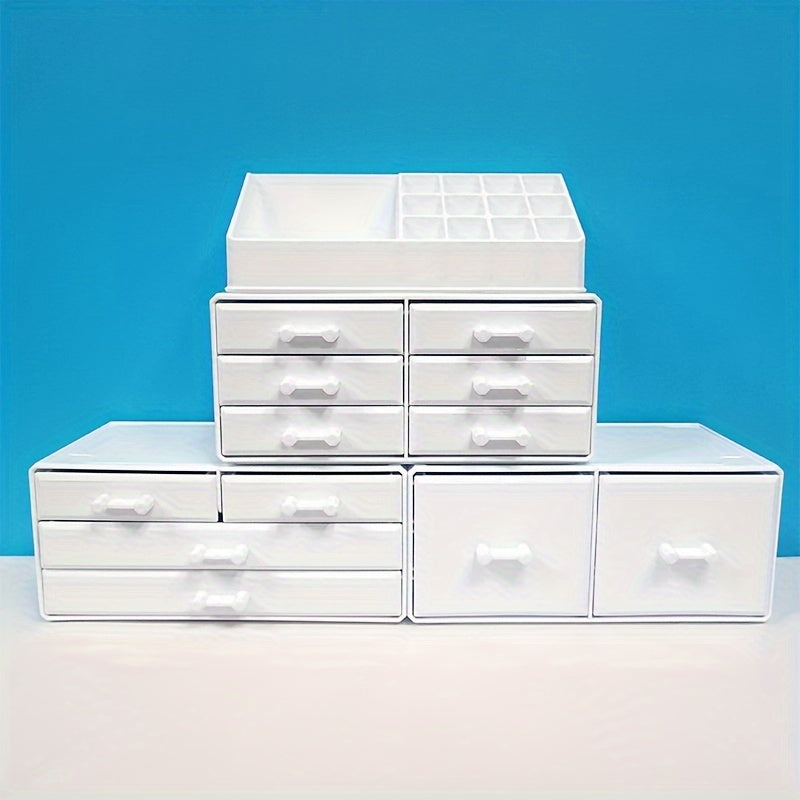 12-Drawer 4-Tier Cosmetic Storage Box, Large Capacity Christmas Decorative Organizer - Perfect for Jewelry and Gifts Display, Vanity, Bathroom, Dresser, and Countertop, Best for Christmas