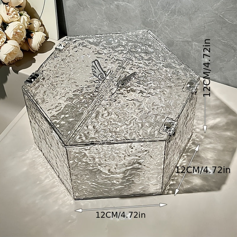 Contemporary PET Stacking Storage Box with Lid, Clear Acrylic Organizer for Hair Accessories, Jewelry, Cosmetics - Large Capacity, High-End Makeup Remover and Mask Holder, Hair Accessories Storage Organizer, Open Storage Bins for Home Organization,