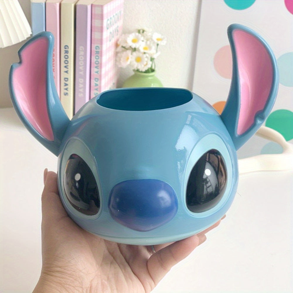 Stitch Pencil Holder, Stitch Makeup Brush Holder, Flower Pot Decorative Gift, Desktop Head-Shaped Storage Container