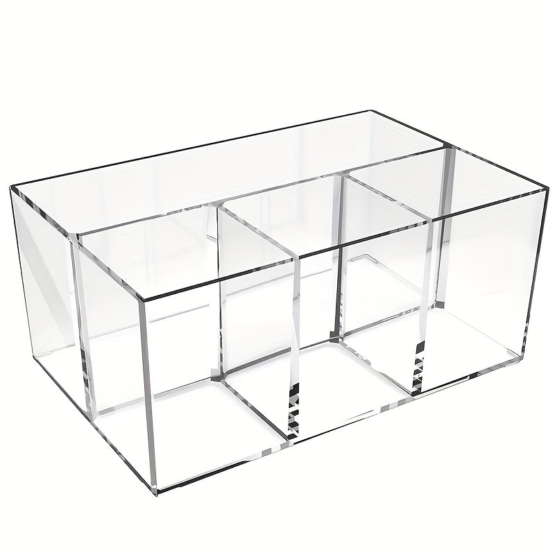 1pc Makeup Brush Storage Tube, High-definition Transparent Desktop Vanity Lipstick Eyebrow Pencil Light Beige Care Organizer, Mirror Cabinet Cosmetic Storage Box