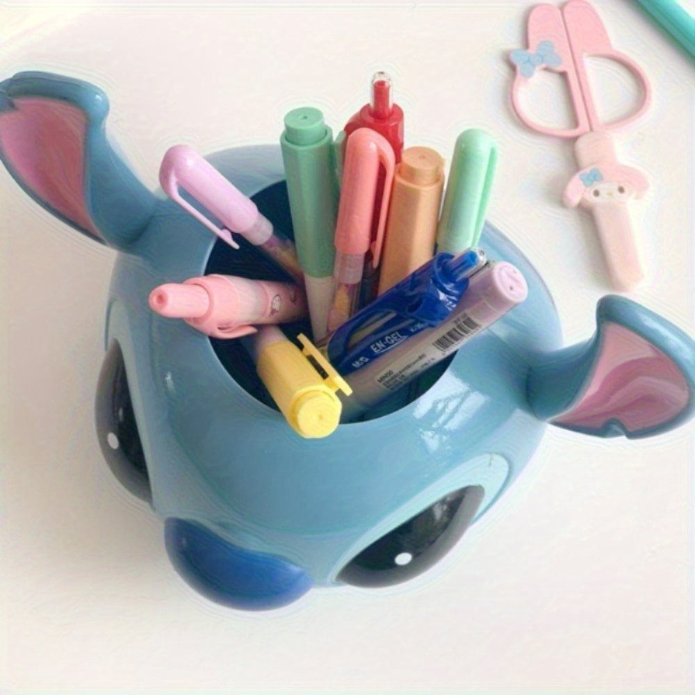 Stitch Pencil Holder, Stitch Makeup Brush Holder, Flower Pot Decorative Gift, Desktop Head-Shaped Storage Container