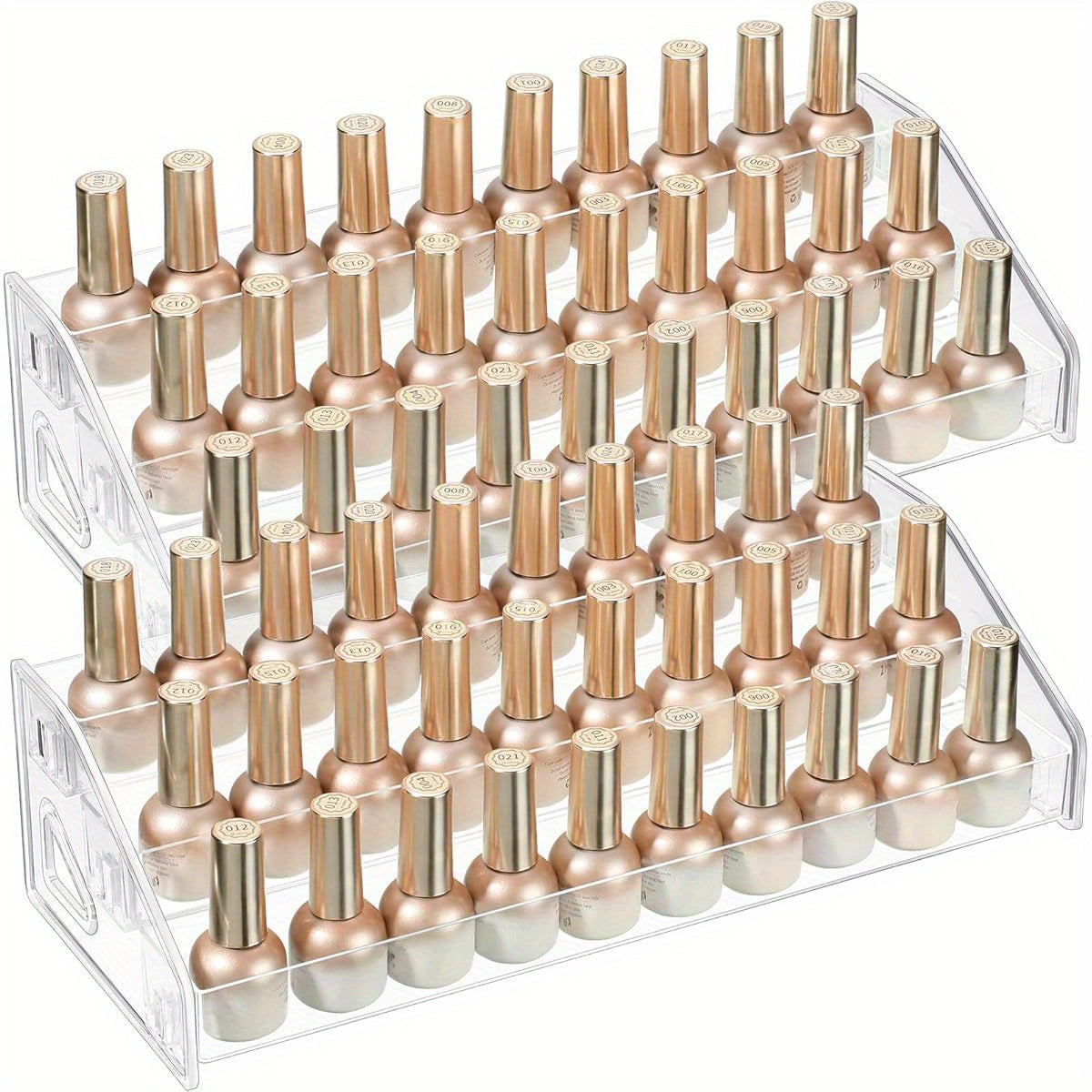 2pcs Clear Organizer - Space-Saving Vertical Storage for Glasses, Fashion Glasses, Nail Polish, Essential Oils, Makeup - Bathroom, Vanity, Salon, Office - No Assembly Needed, Easy Insertion, Vanity Accessory, Threelayer Organizer, Acrylic Material