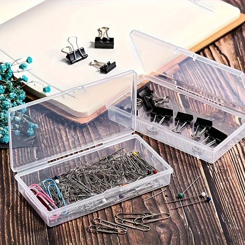 10pcs Clear Plastic Storage Boxes with Snap-Close Lids - Stackable Organizer Containers, Transparent Closet, Drawer & Shelf Storage for Jewelry, Crafts, Office, Travel - Space-Saving Clear Boxes, Secure Snap Closure, Home Organization, Minimalist Design,