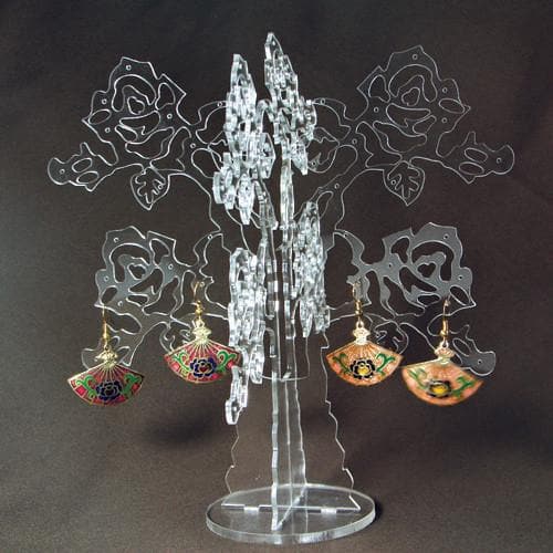 #AC7701E Acrylic Rose Shaped Earring Display Stand