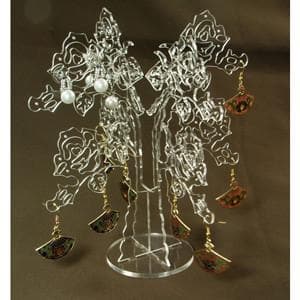 #AC7701E Acrylic Rose Shaped Earring Display Stand
