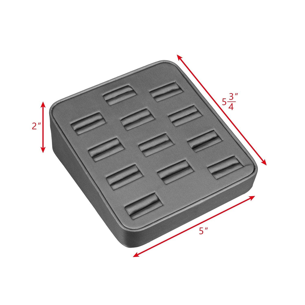 #BX2470R-SG Steel Gray Faux Leather Ring Tray Display