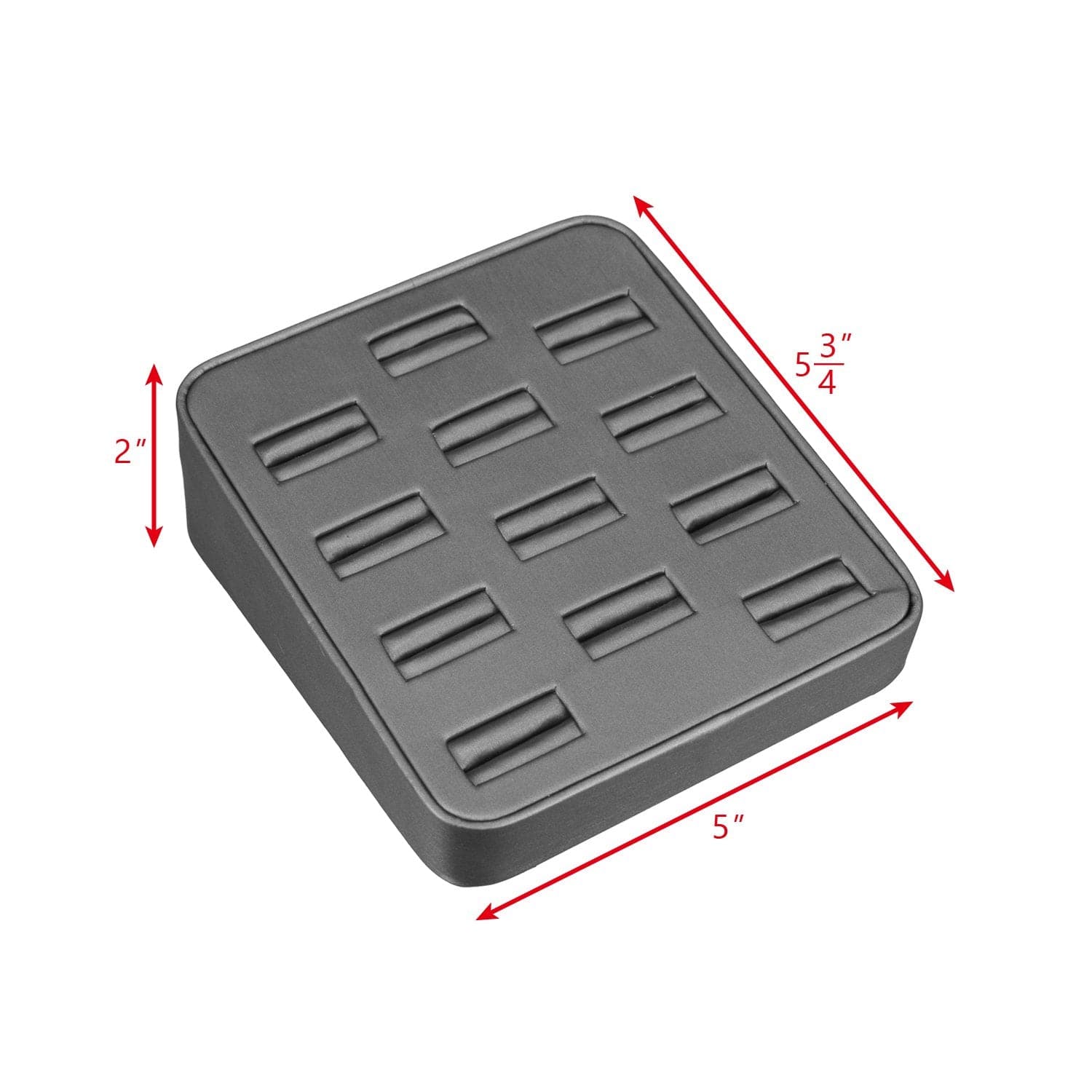 #BX2470R-SG Steel Gray Faux Leather Ring Tray Display