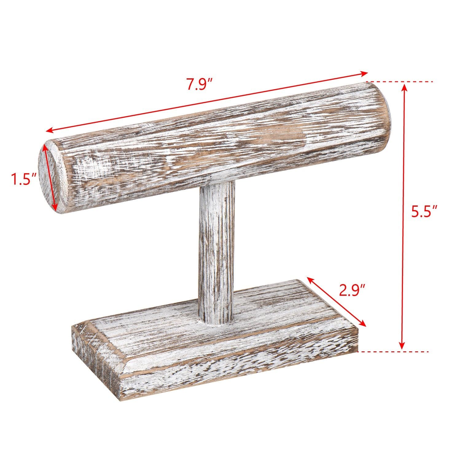 #WD219 Antique Wood T-Bar Bracelet Display