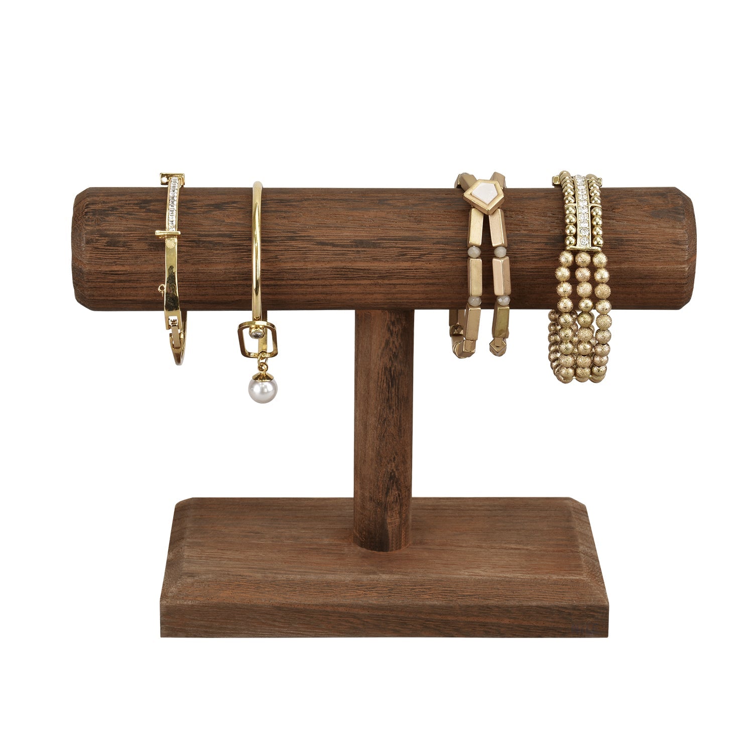 #WD219 Antique Wood T-Bar Bracelet Display