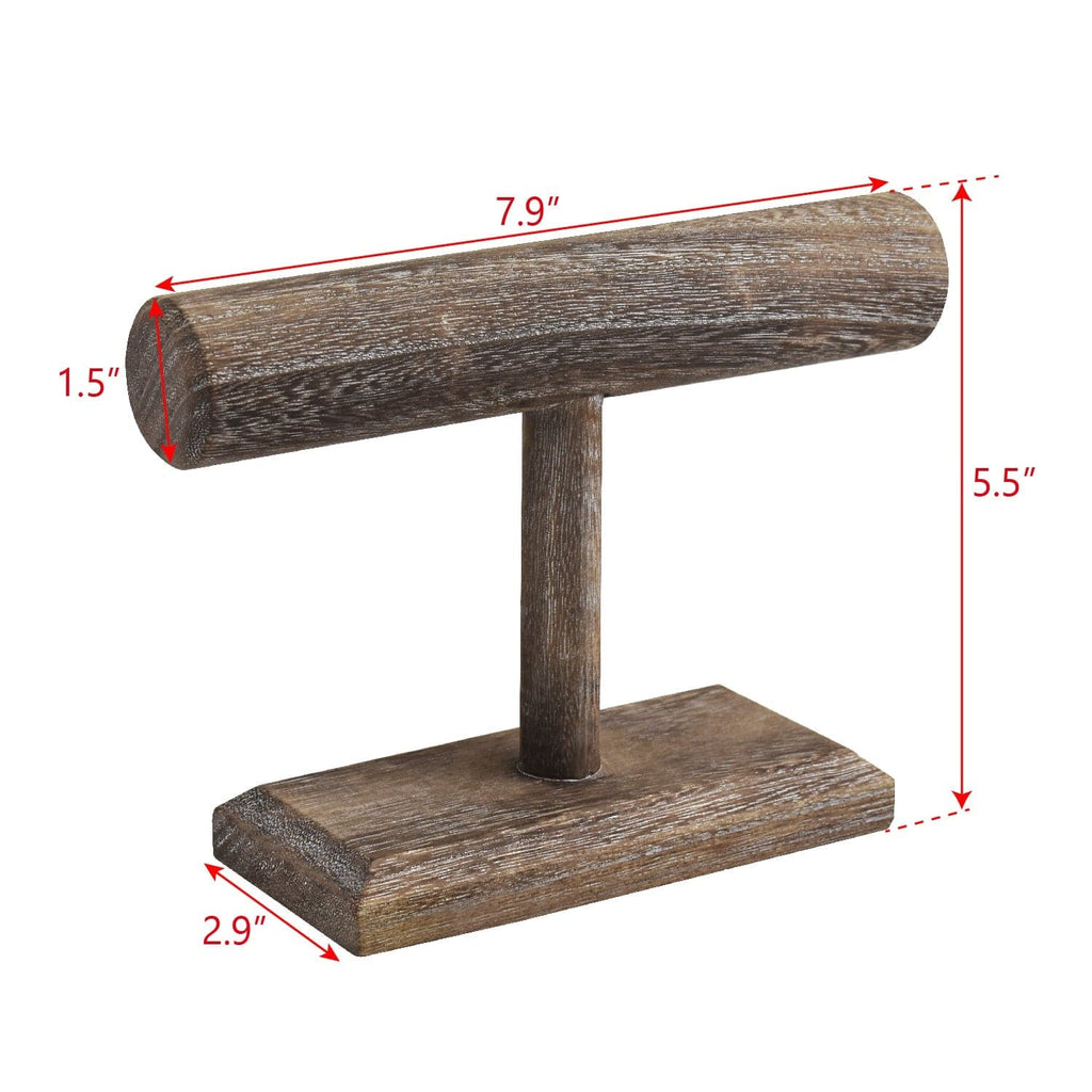 #WD219 Antique Wood T-Bar Bracelet Display