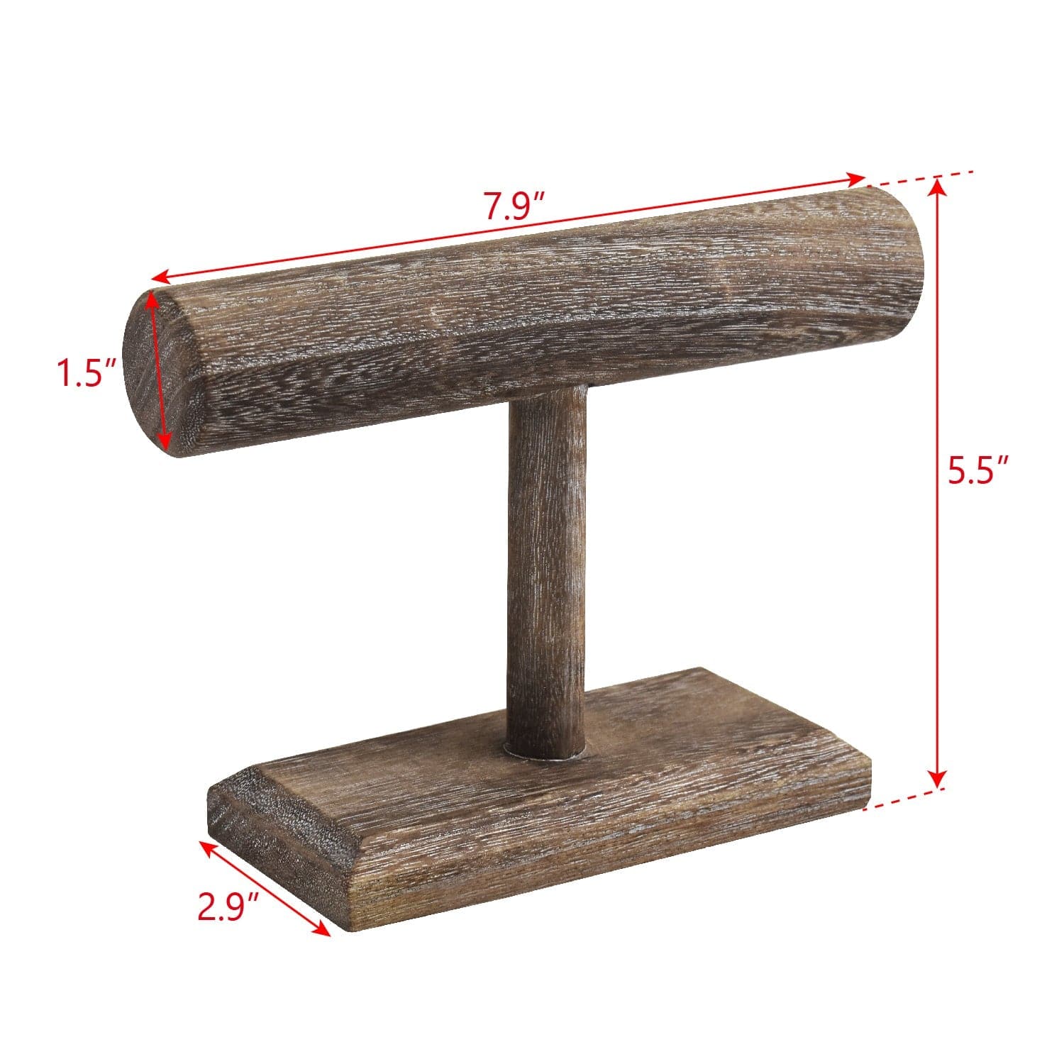 #WD219 Antique Wood T-Bar Bracelet Display