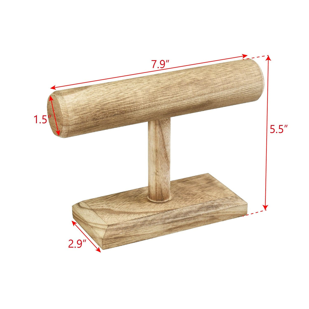 #WD219 Antique Wood T-Bar Bracelet Display