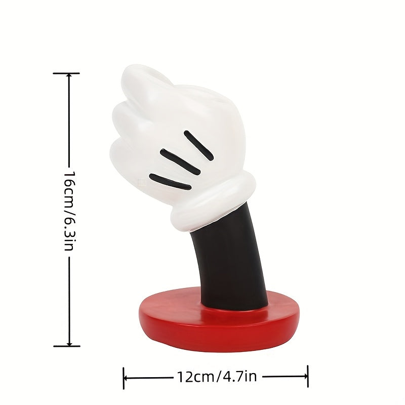 2pcs Disney Mickey & Minnie Mouse Fist Glove Pen Holders - Multifunctional Resin Storage Organizer for Makeup Brushes, Pens, Home Decor - Valentine's Day, Birthday, Wedding Gift (Minimalist Style), Desk Organizer, Playful Design, Durable Decor Item,