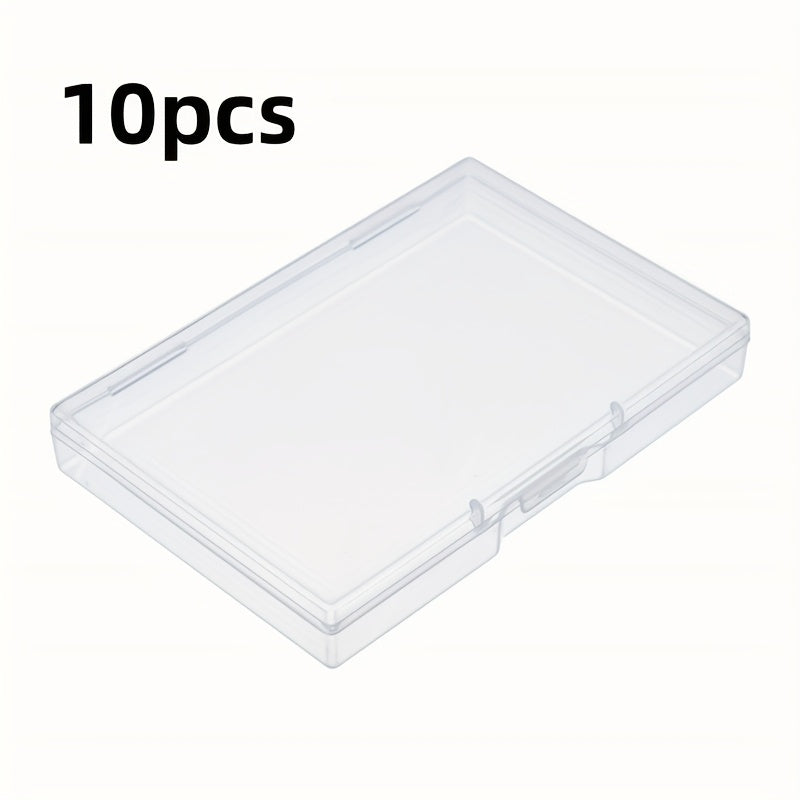 10pcs Clear Plastic Storage Boxes with Snap-Close Lids - Stackable Organizer Containers, Transparent Closet, Drawer & Shelf Storage for Jewelry, Crafts, Office, Travel - Space-Saving Clear Boxes, Secure Snap Closure, Home Organization, Minimalist Design,