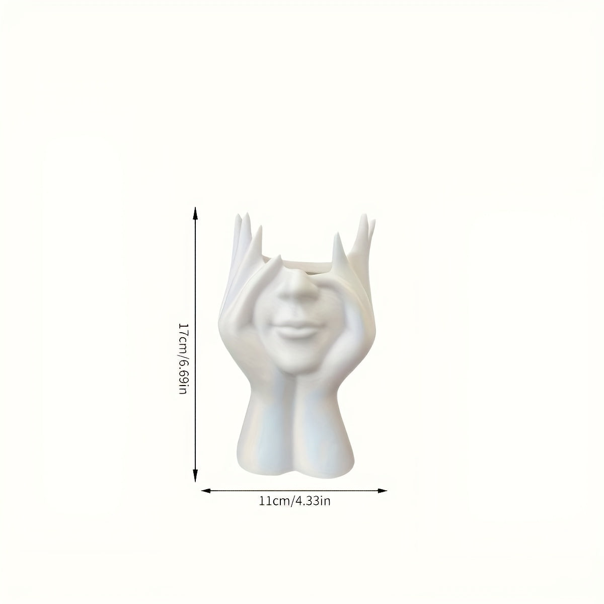 1pc Human Body Art Makeup Brush Stand Pen And Brush Stand, White Sculpture Design, Used For Dressing Table Display And Cosmetic Storage