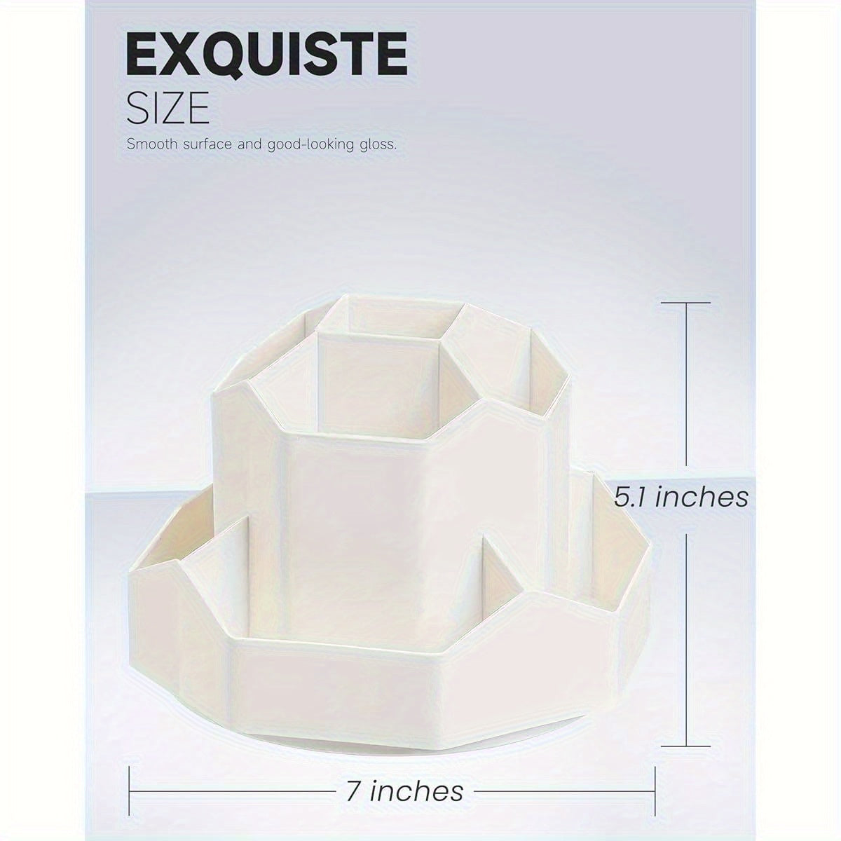 360° Rotating Nine-Grid Desktop Organizer - Milky White Pen & Pencil Holder with Sturdy Base, Space-Saving Design for Office & Home Art Supplies Storage, Durable Premium Craftsmanship, Office Desk Accessories, Highquality Construction