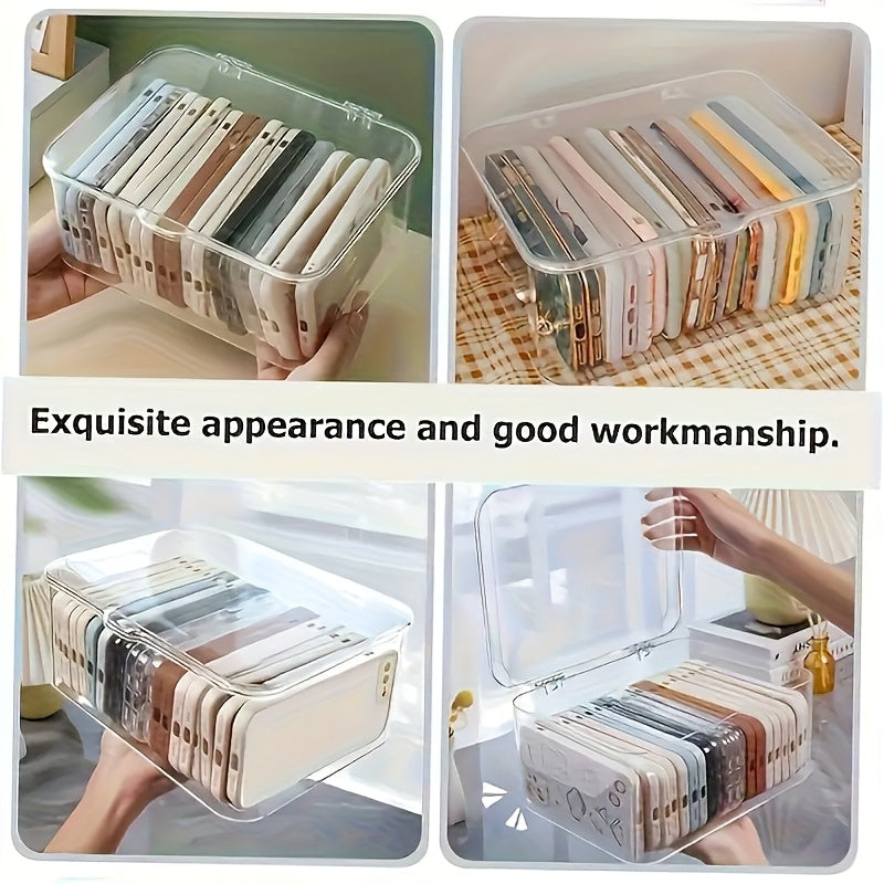 Clear Acrylic Storage Box with Flip-Top Lid - Transparent Organizer for School Supplies, Office, Crafts, Jewelry, Makeup - Lightweight & Sturdy Construction - Perfect for Home, Office, Travel - Ideal for Students, Professionals, Crafters, Cosmetic