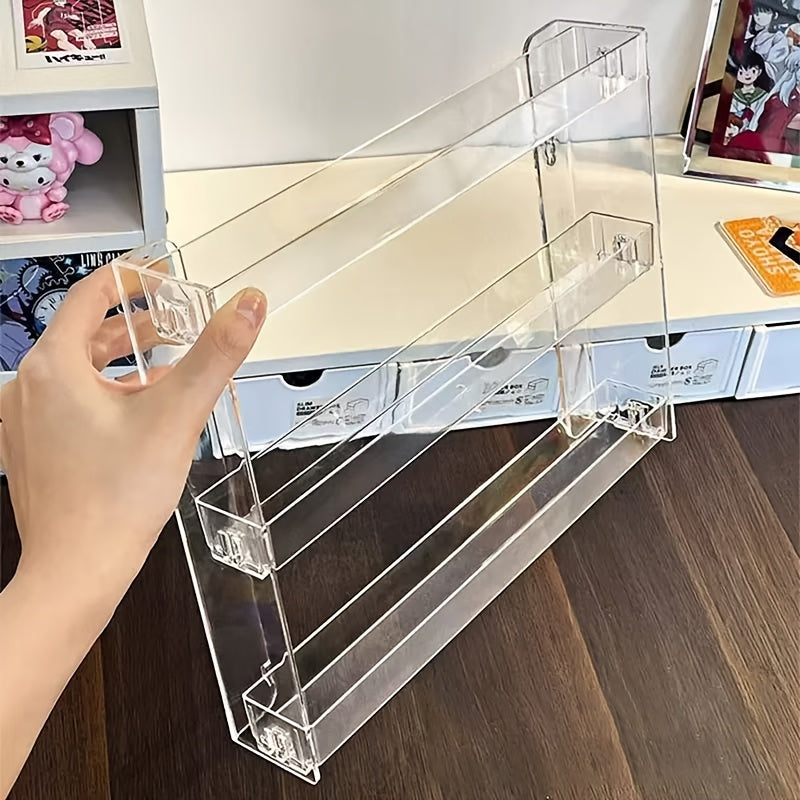 1pc Clear Wall-Mounted Makeup Organizer Shelf - Heavy-Duty Adjustable Vanity Tray, Space-Saving Bathroom Storage Rack with Large Capacity for Makeup, Perfume, Lipsticks, Foundation - Easy Installation, No Tools Needed, Modern Vanity Decor for Home, Salon,